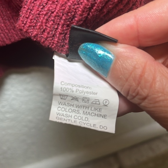 Shein Curve maroon knitted sweater size 1X - Picture 6 of 8